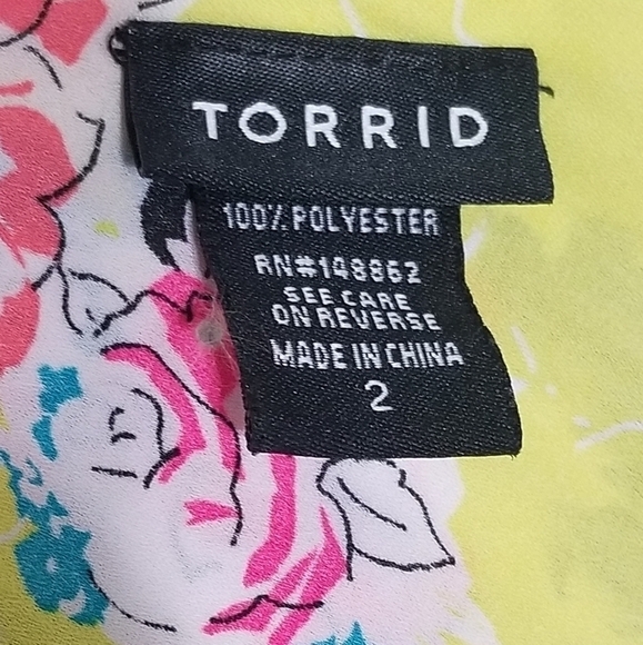 Torrid women's Georgette Floral Print Layered Criss Cross Cami, Size 2 - Picture 6 of 8